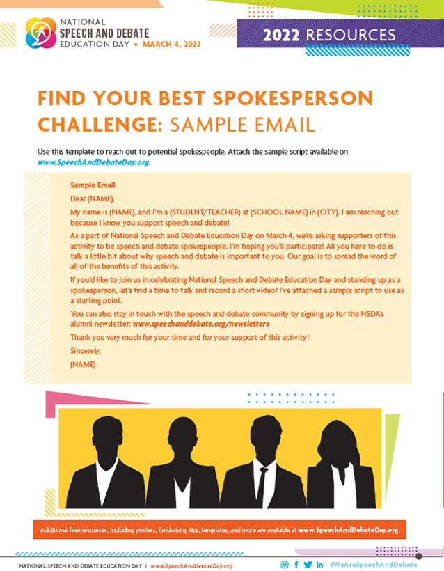 Find Your Best Spokesperson Challenge Email Template