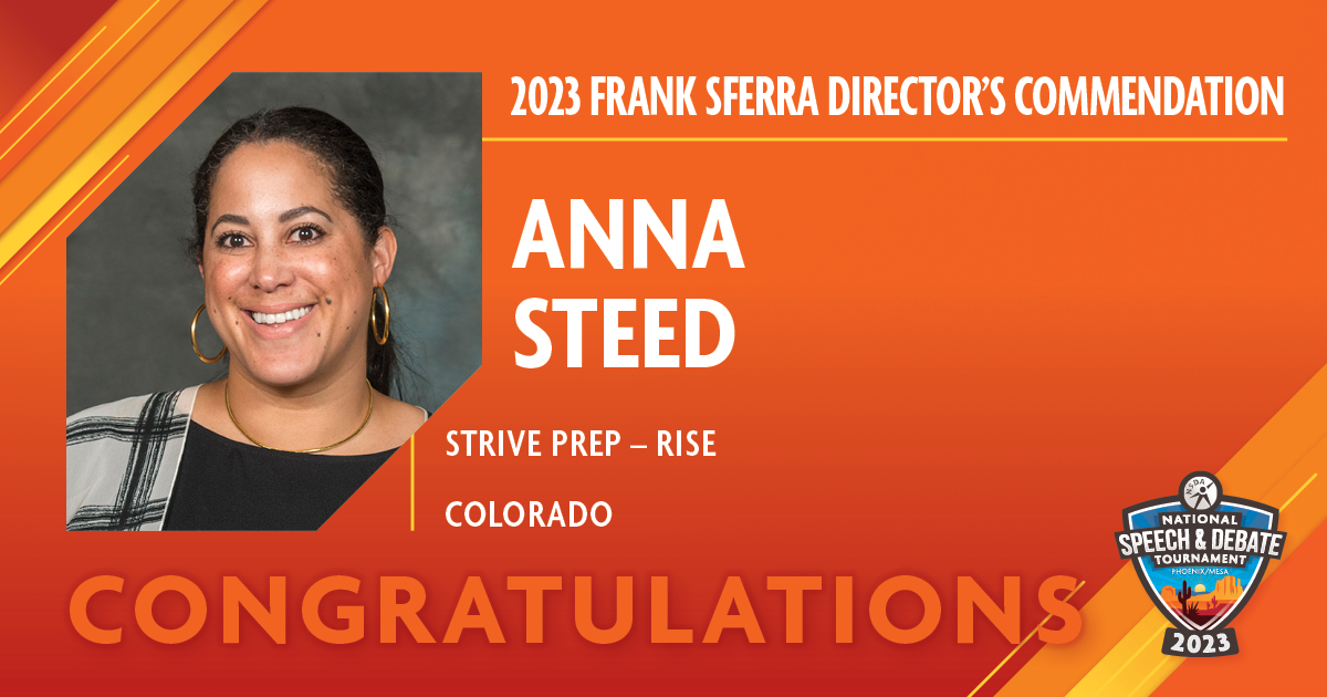 2023 Frank Sferra Directors Commendation -  Anna Steed